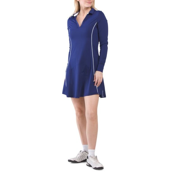 G LIFESTYLE NAVY/WHITE Upf 50 Active Mini Dress - Picture 1 of 2